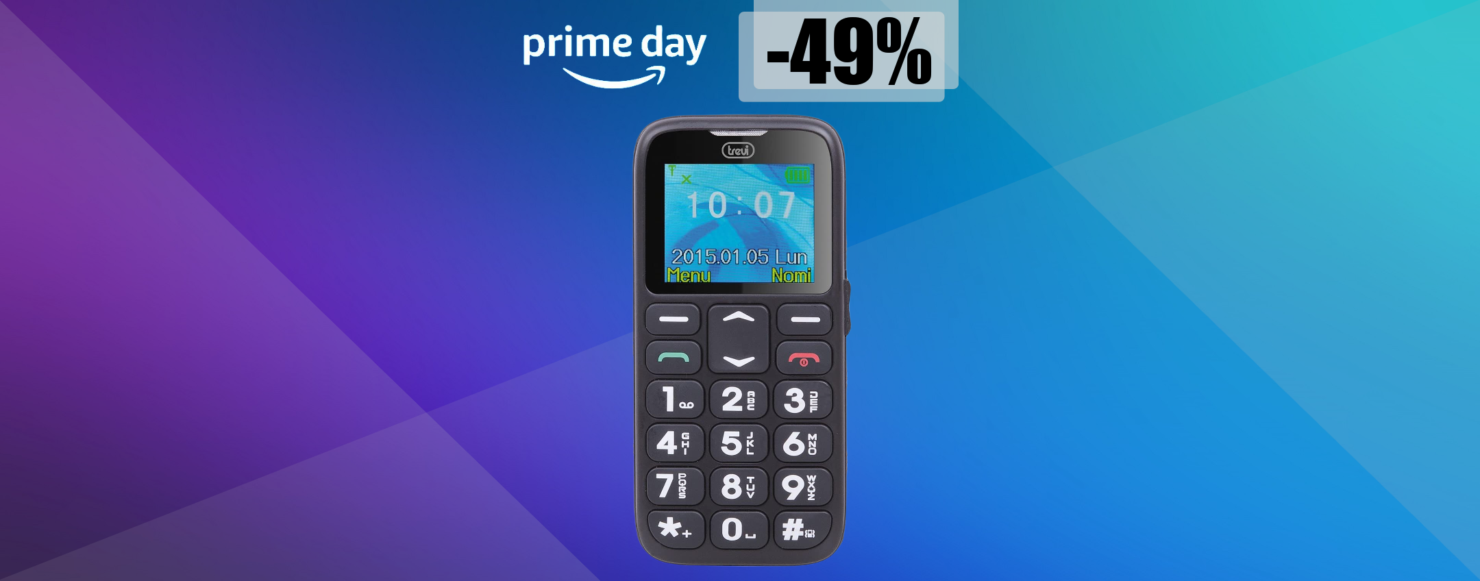 Prime Day 2022: cellulare Trevi con funzione SOS, tuo con appena 20€
