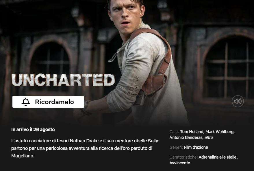 Uncharted film netflix