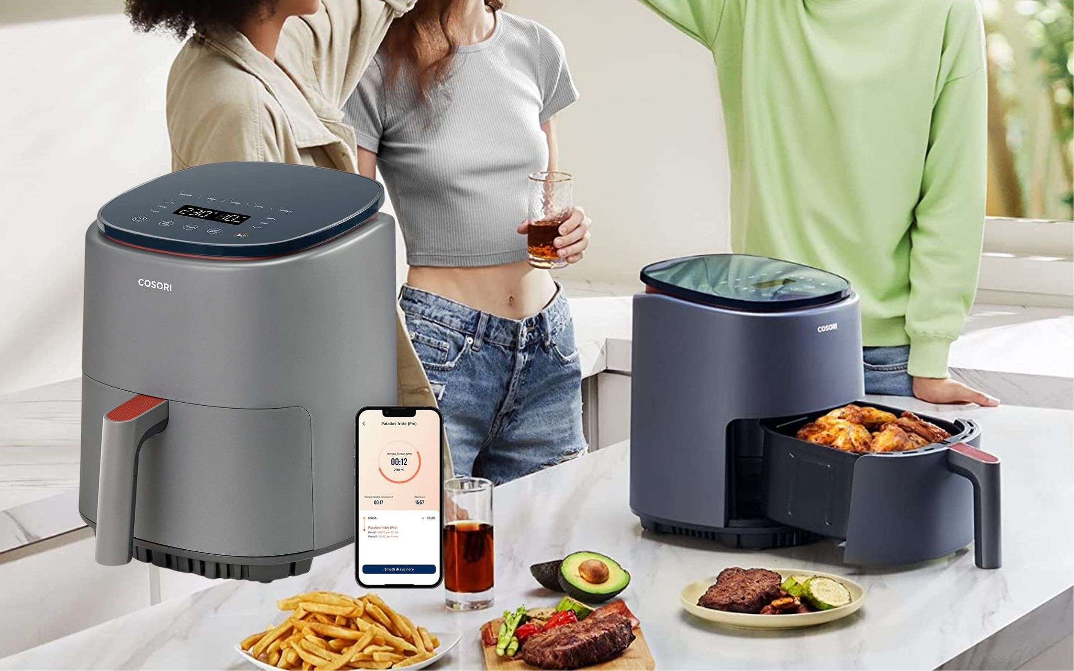 Friggitrice ad aria SMART a 87€: cucina con lo smartphone, follia