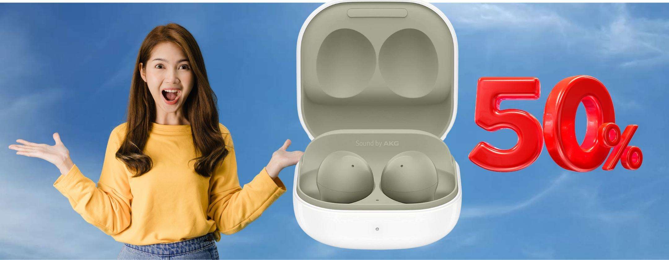 Samsung Galaxy Buds2: auricolari Bluetooth a METÀ PREZZO Samsung Galaxy Buds2: auricolari Bluetooth a METÀ PREZZO