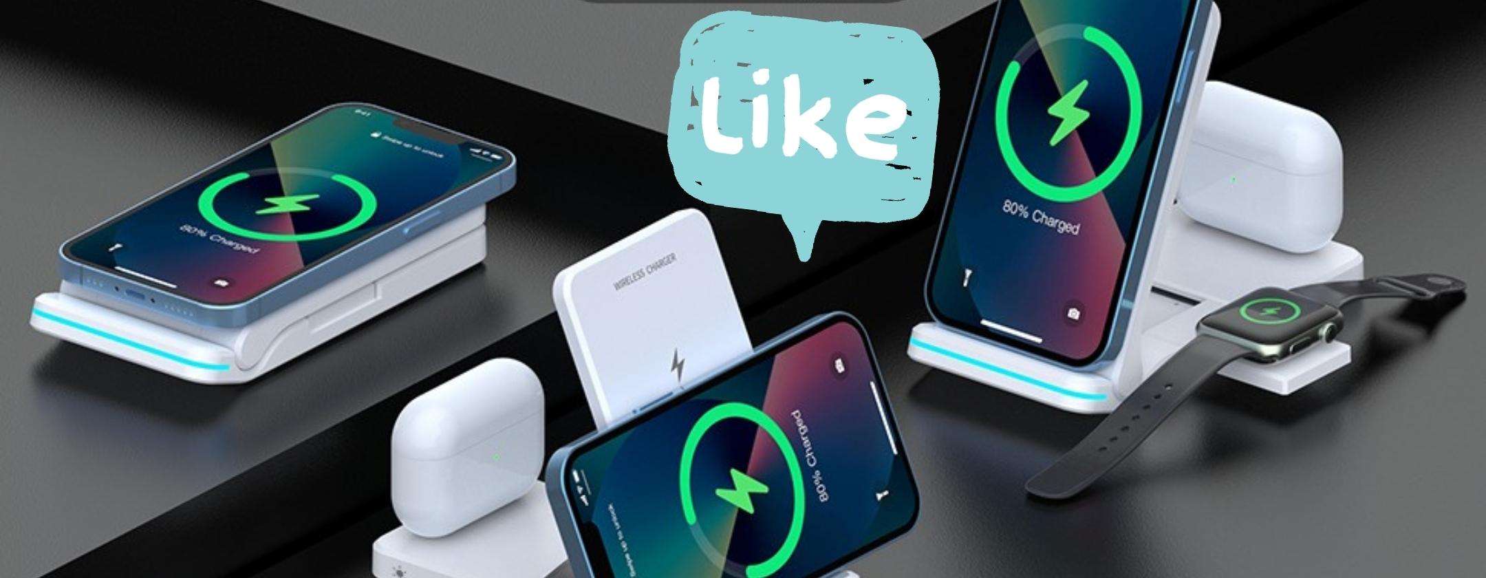 Caricatore wireless 3 in 1: semplicemente GENIALE Caricatore wireless 3 in 1: semplicemente GENIALE