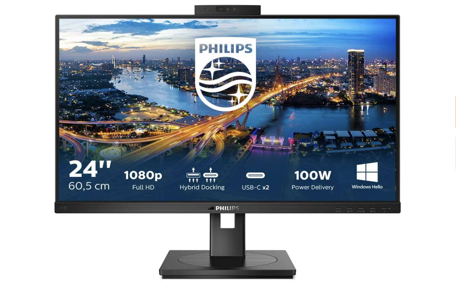 Philips 243B1JH - Docking Monitor FHD USB-C da 24 pollici