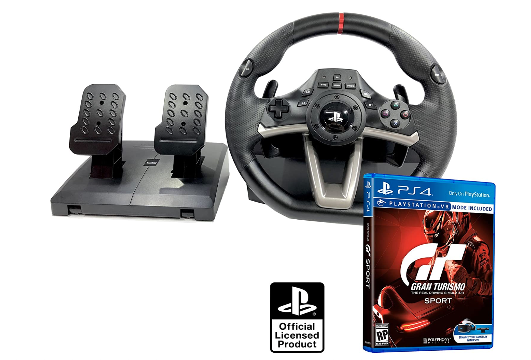 Volante e pedali PS4 originale con licenza Playstation 4 RWA Apex