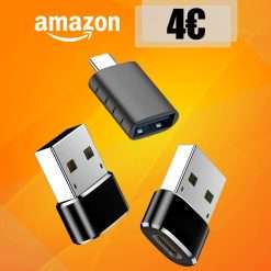 2 adattatori USB C - USB A più 1 adattatore USB A - USB C: tutto a 4€