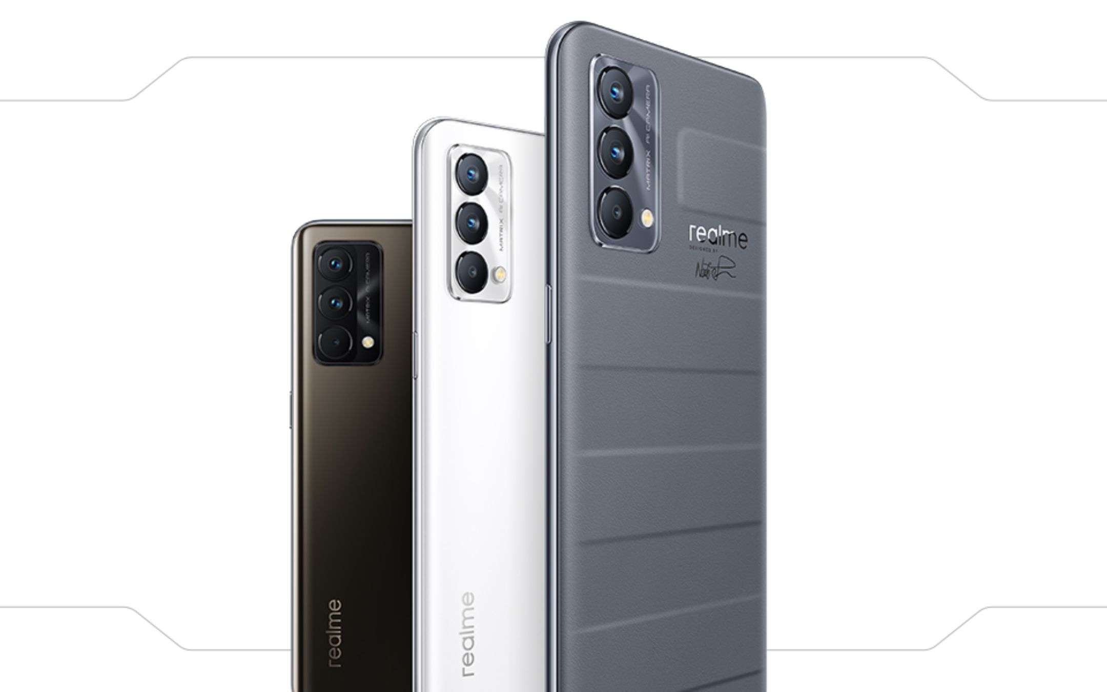 Cover Per Realme GT Master Edition – Custodia Sottile Trasparente Nera Con Doppio Strato PC + TPU Antiurto
