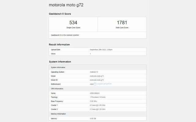 Motorola Moto G72