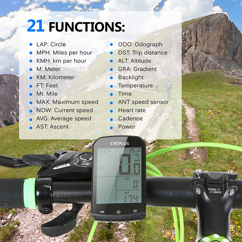 CYCPLUS M1 GPS Wireless Smart Bike Computer Digital Speedometer