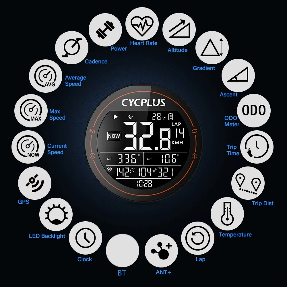 CYCPLUS M2 Wireless Bike Computer Cycling Speedometer