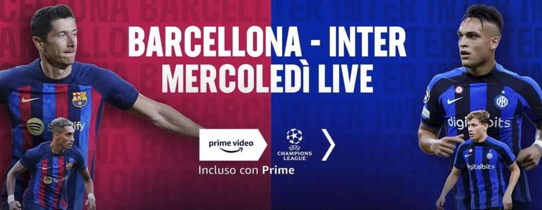 Come vedere Barcellona-Inter gratis su Prime Video