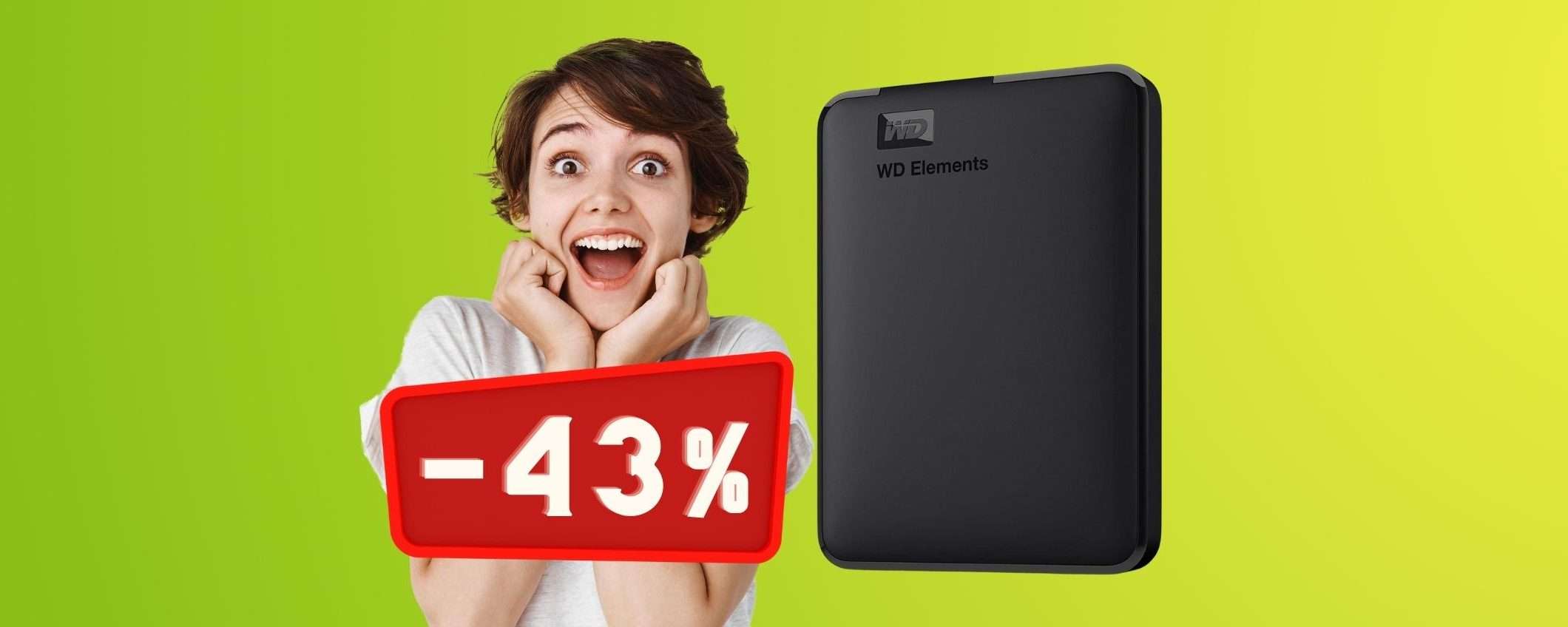 Hard Disk Esterno WD da 2TB a un prezzo da NON CREDERE (-43%) Hard Disk Esterno WD da 2TB a un prezzo da NON CREDERE (-43%)