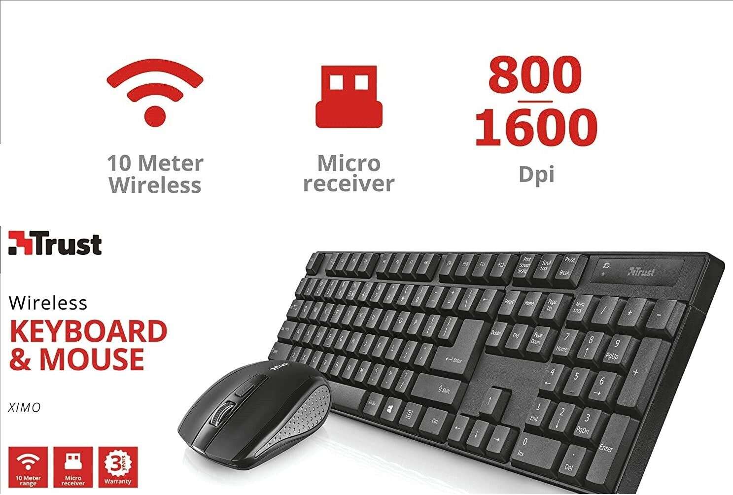 Kit Tastiera e mouse wireless TRUST wireless