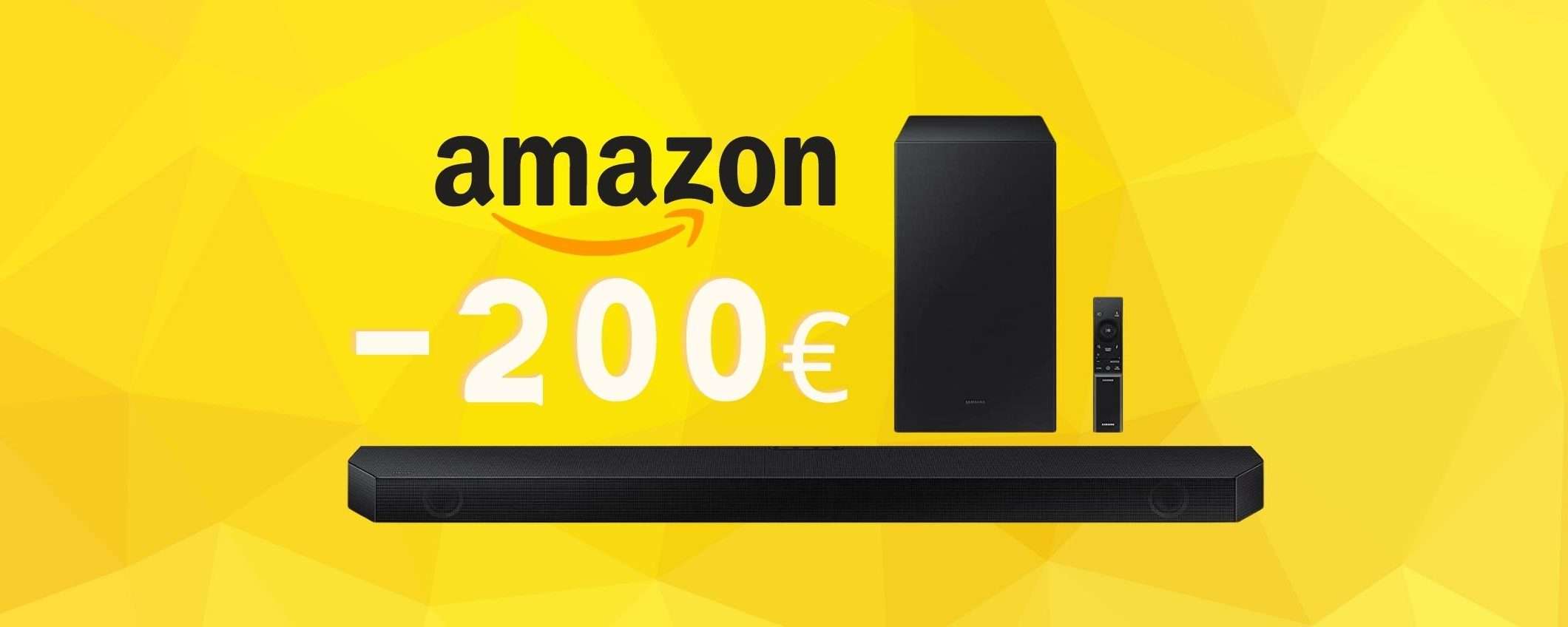 Samsung Soundbar: su Amazon il prezzo si SGRETOLA (-40%) Samsung Soundbar: su Amazon il prezzo si SGRETOLA (-40%)
