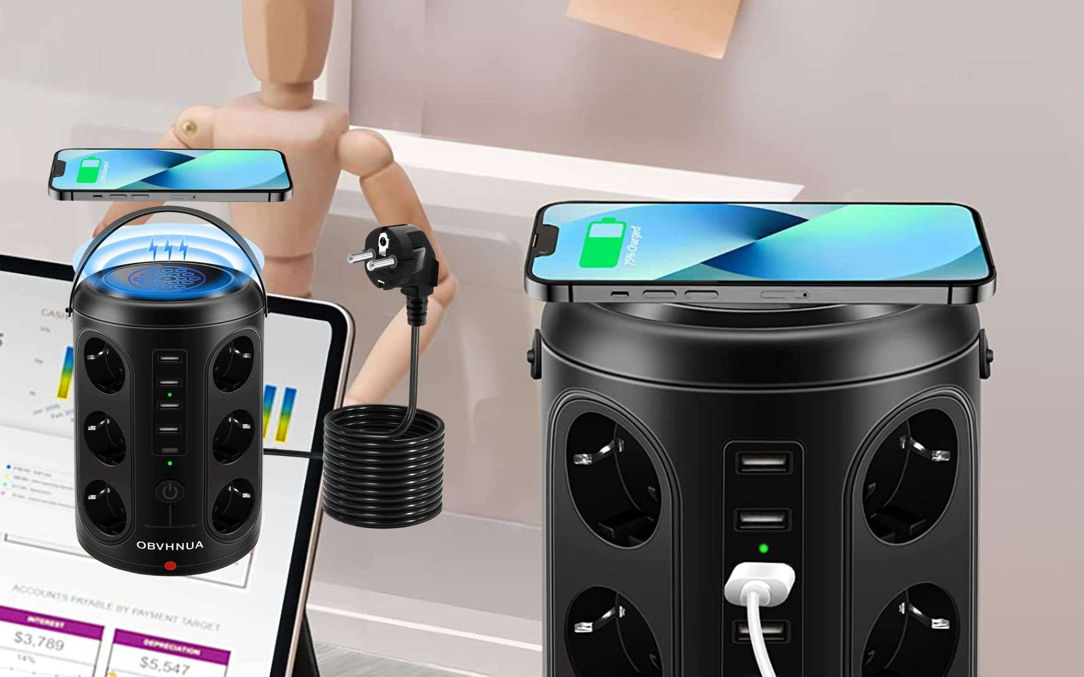 Letto Matrimoniale Con Funzione Di Ricarica USB-C Integrata E Testiera