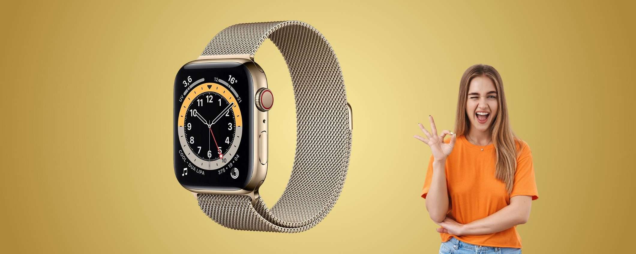 Apple Watch Series 6 con elegante cinturino: quasi 300 euro di sconto