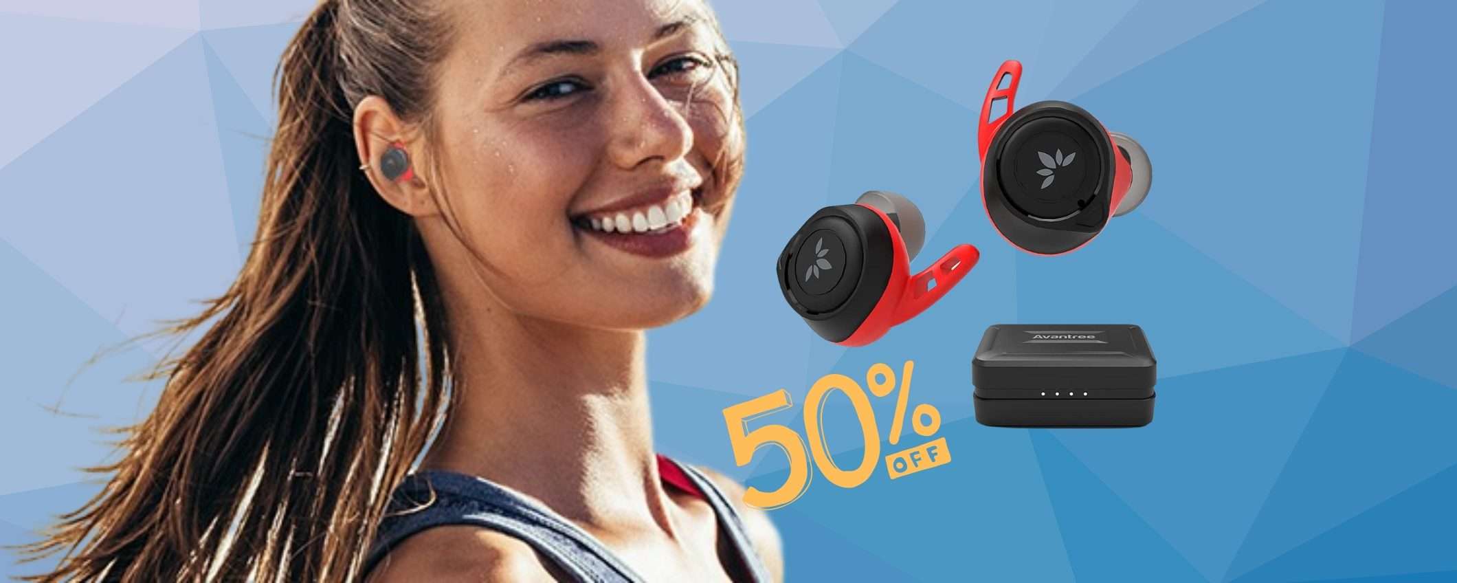 Auricolari wireless per lo sport con 120 ore di autonomia a 29€ Auricolari wireless per lo sport con 120 ore di autonomia a 29€