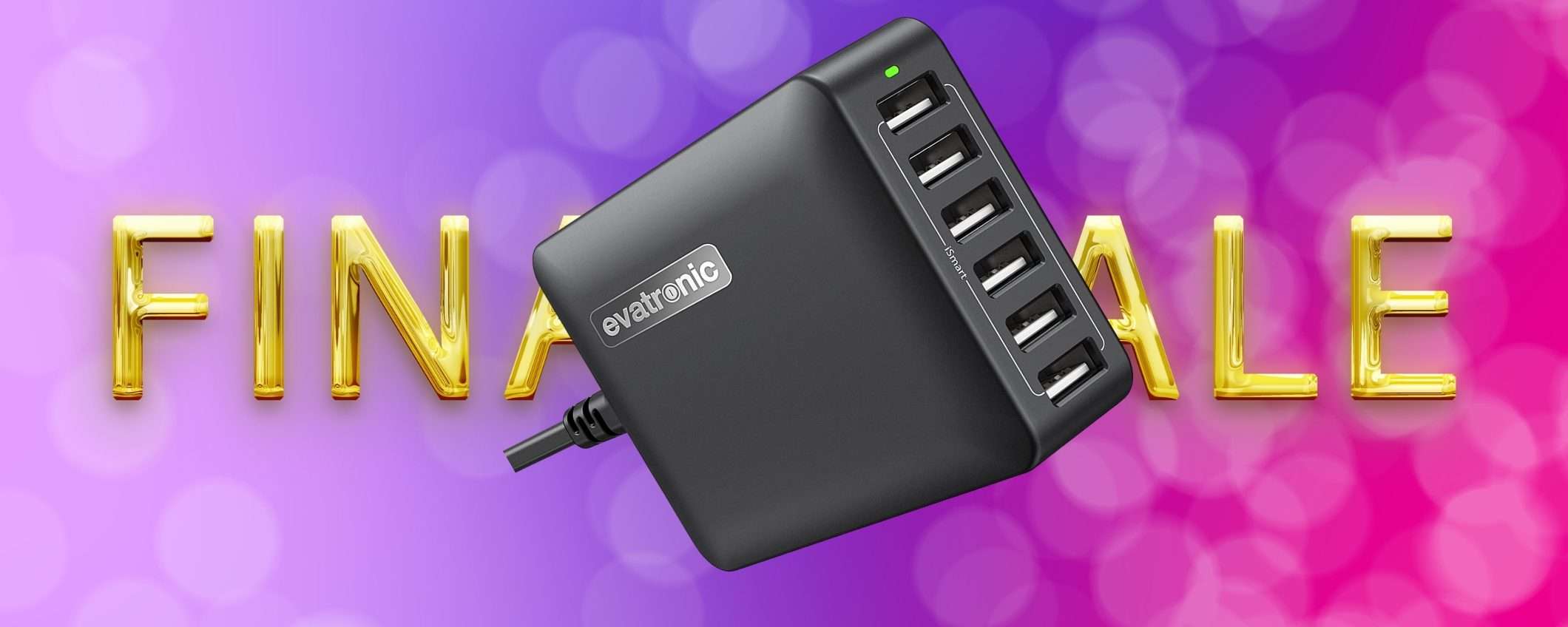 Caricatore multiplo 6 in 1, 60W di pura potenza (coupon) Caricatore multiplo 6 in 1, 60W di pura potenza (coupon)