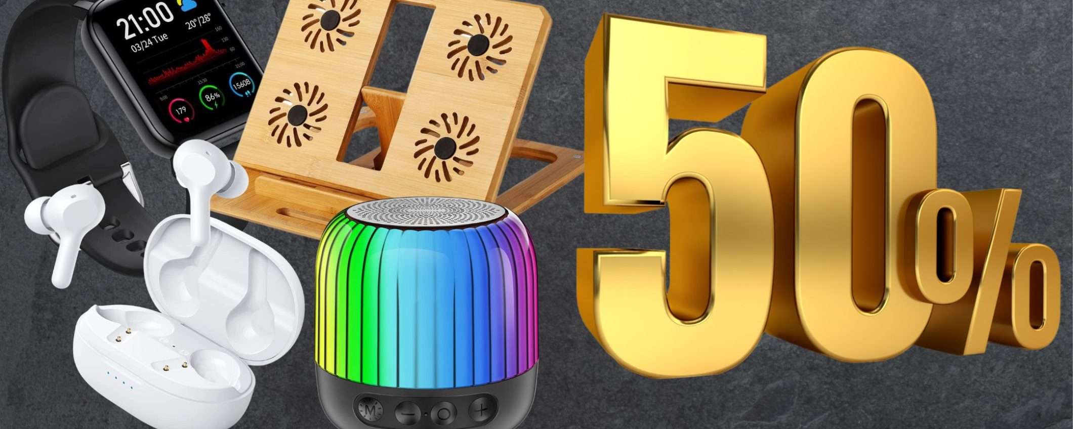 Coupon d'oro del 50% su Amazon: 5 BOMBETTE tech a meno di 20€ Coupon d'oro del 50% su Amazon: 5 BOMBETTE tech a meno di 20€