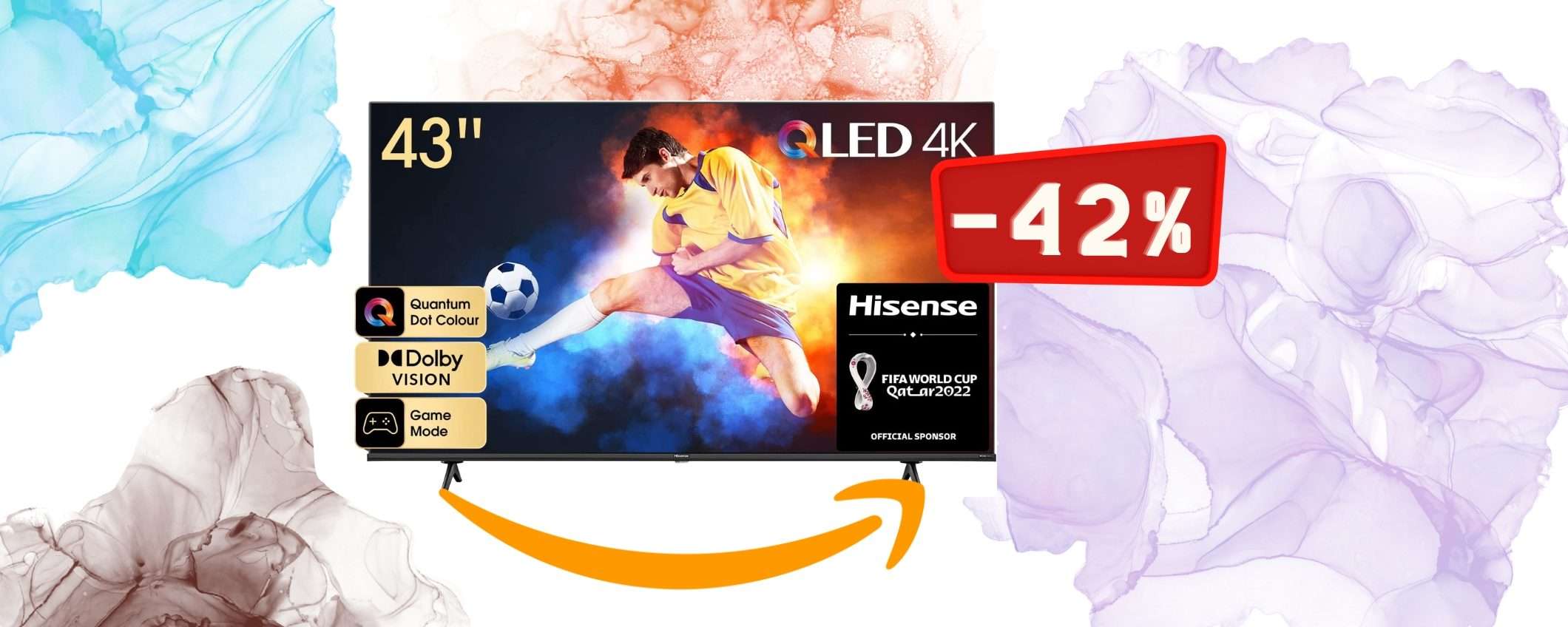 Hisense: Smart TV da 43 pollici a prezzo da SVENIMENTO (-42%) Hisense: Smart TV da 43 pollici a prezzo da SVENIMENTO (-42%)