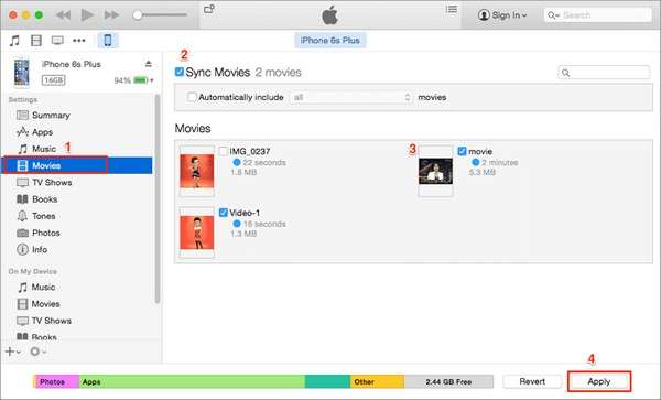 trasferire video dal PC all’iPhone con iTunes step 01