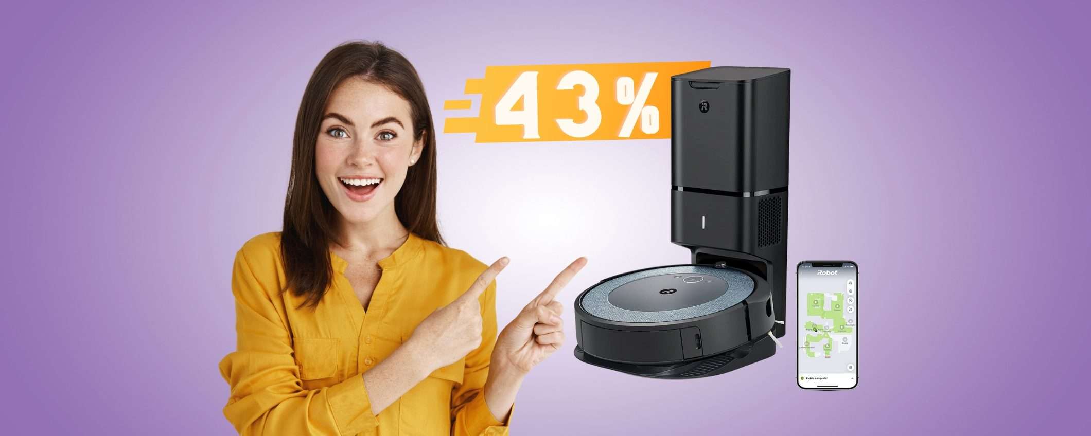 iRobot Roomba i3+: prezzo SCONVOLGENTE su Amazon, -299€