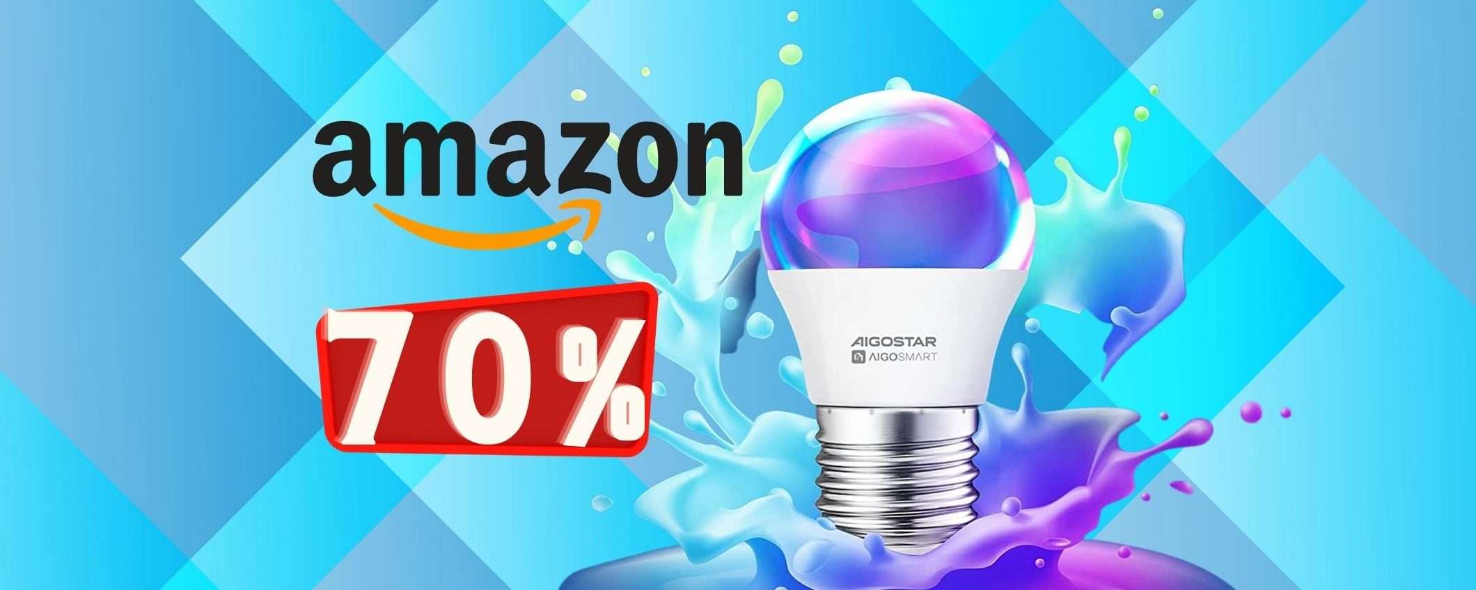Lampadina smart compatibile con Alexa e Google Home al 70% su Amazon