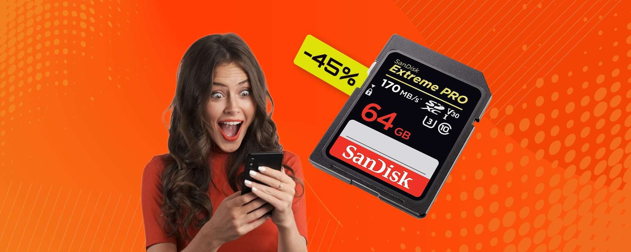 Scheda SD 64GB: spazio e velocità con appena 19€ al Black Friday