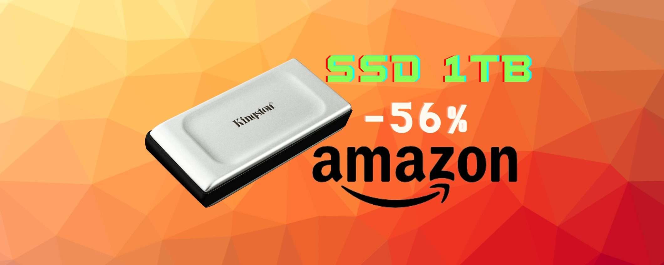 SSD portatile Kingston da 1TB a 89€: offerta limitatissima (Amazon)