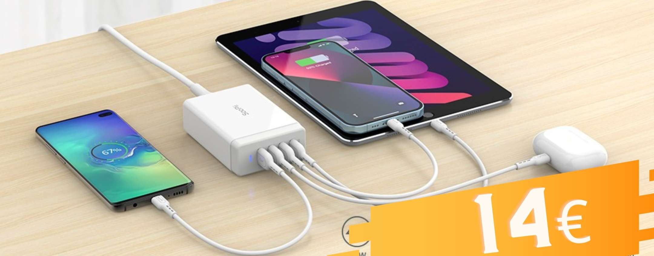 Lindy 73435: Stazione Di Ricarica USB Da 120W Con 10 Porte (8 Type-A + 2 Type-C)