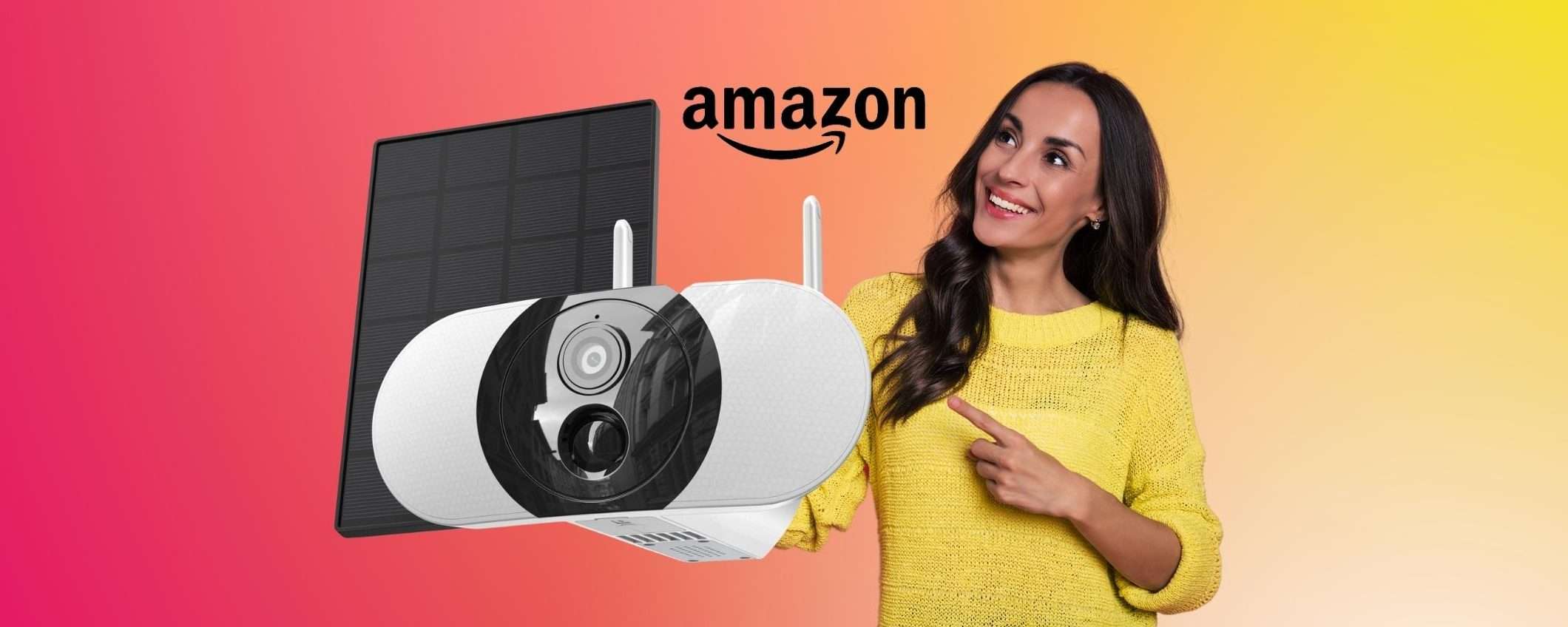Telecamera WiFi da esterno con pannello solare: BOMBA Amazon (-70€) Telecamera WiFi da esterno con pannello solare: BOMBA Amazon (-70€)