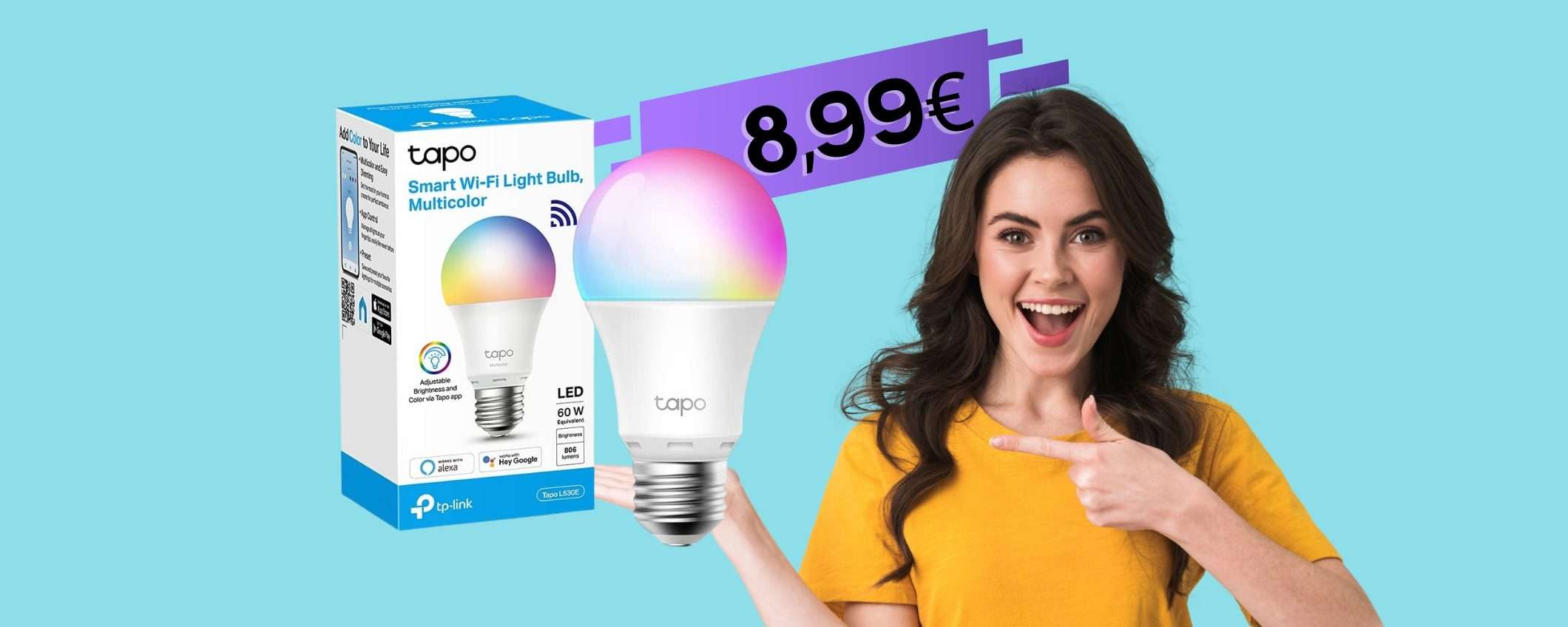 TP-Link: lampadina WiFi multicolore a 8,99€ su Amazon TP-Link: lampadina WiFi multicolore a 8,99€ su Amazon