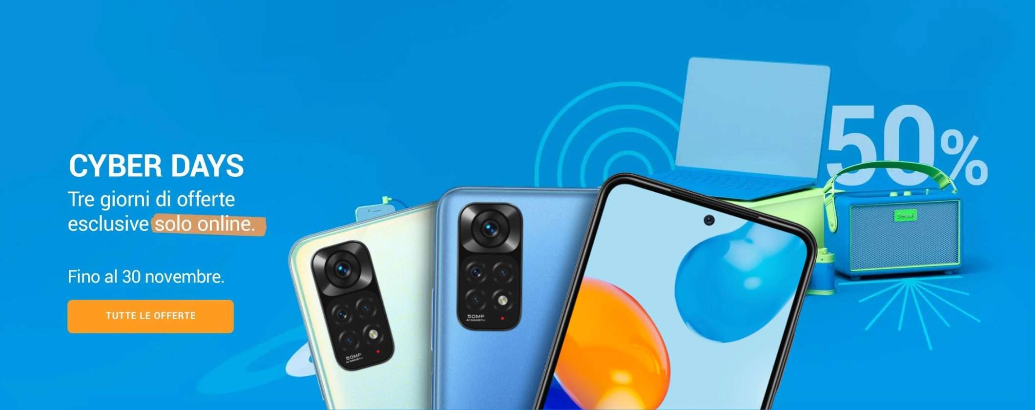 Volantino Unieuro Cyber Days: Xiaomi Redmi Note 11 a soli 179€ Volantino Unieuro Cyber Days: Xiaomi Redmi Note 11 a soli 179€