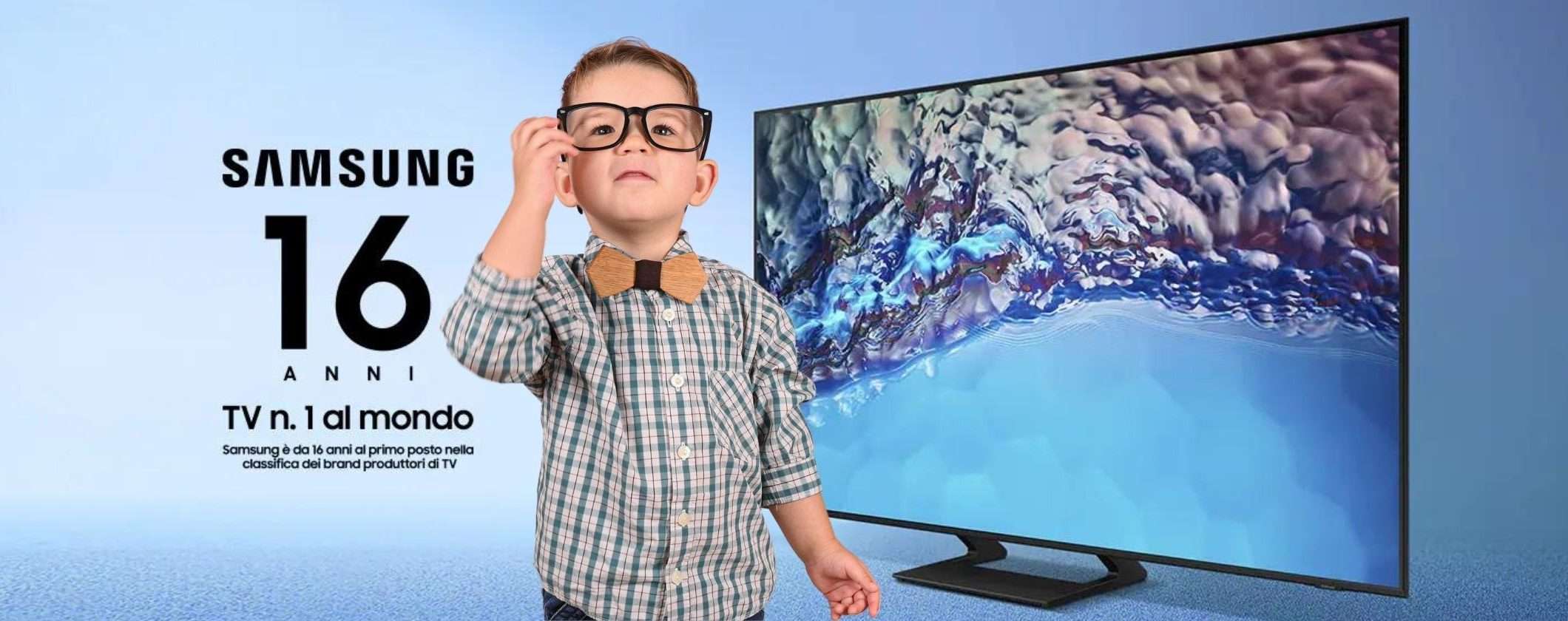 Volantino Unieuro: sconto di 350€ per il Samsung Series 8 TV Crystal 50 Volantino Unieuro: sconto di 350€ per il Samsung Series 8 TV Crystal 50