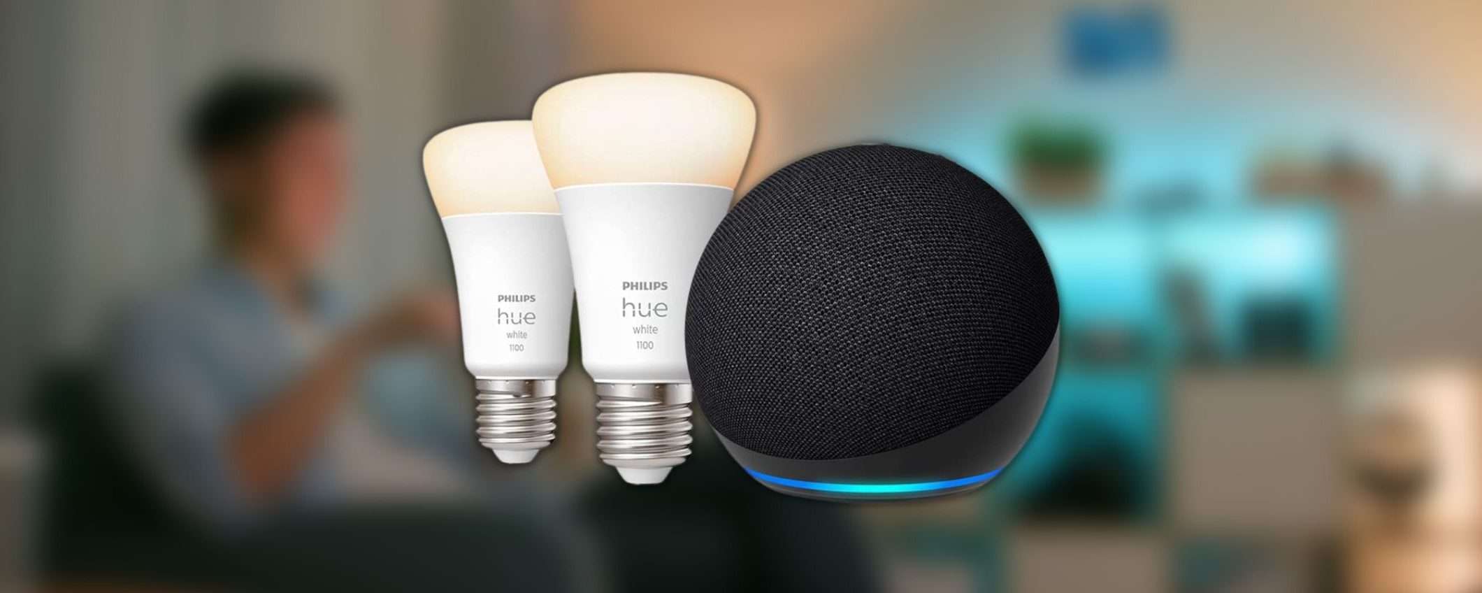 Nuovo Echo Dot con lampadine Philips Hue White: offerta assurda sul bundle Nuovo Echo Dot con lampadine Philips Hue White: offerta assurda sul bundle