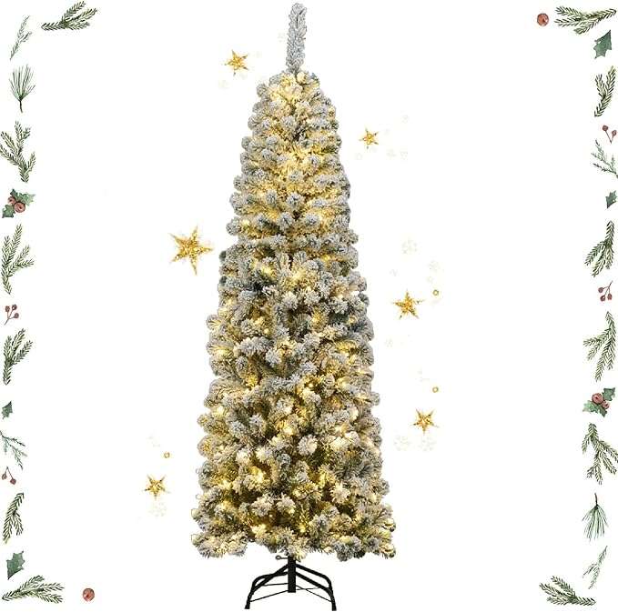GYMAX Albero di Natale Slim