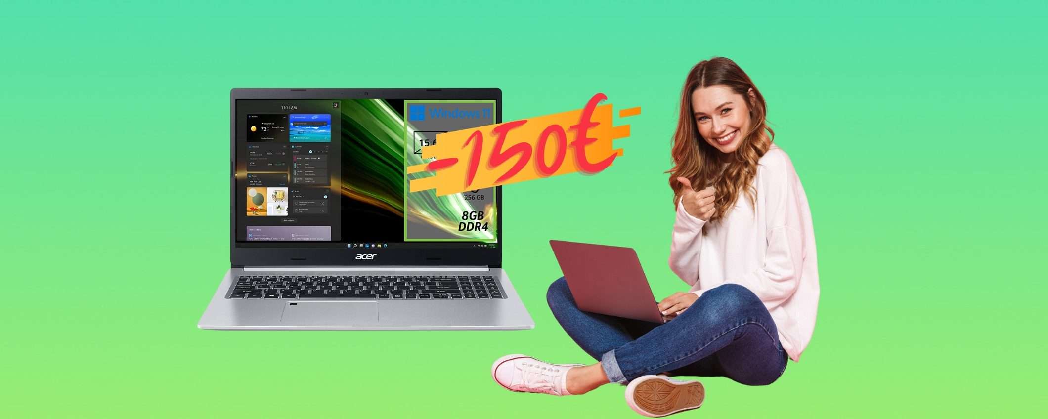 Acer Aspire 5 a prezzo SCONVOLGENTE, su Amazon a 150€ in MENO Acer Aspire 5 a prezzo SCONVOLGENTE, su Amazon a 150€ in MENO