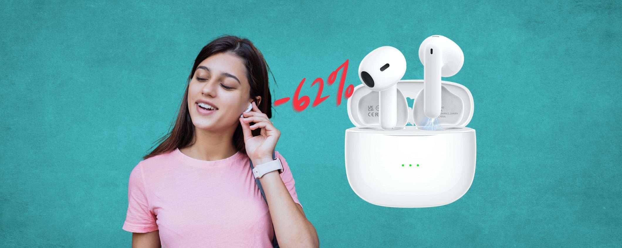 Auricolari Bluetooth come le AirPods ma a MENO di 20€ (Amazon) Auricolari Bluetooth come le AirPods ma a MENO di 20€ (Amazon)