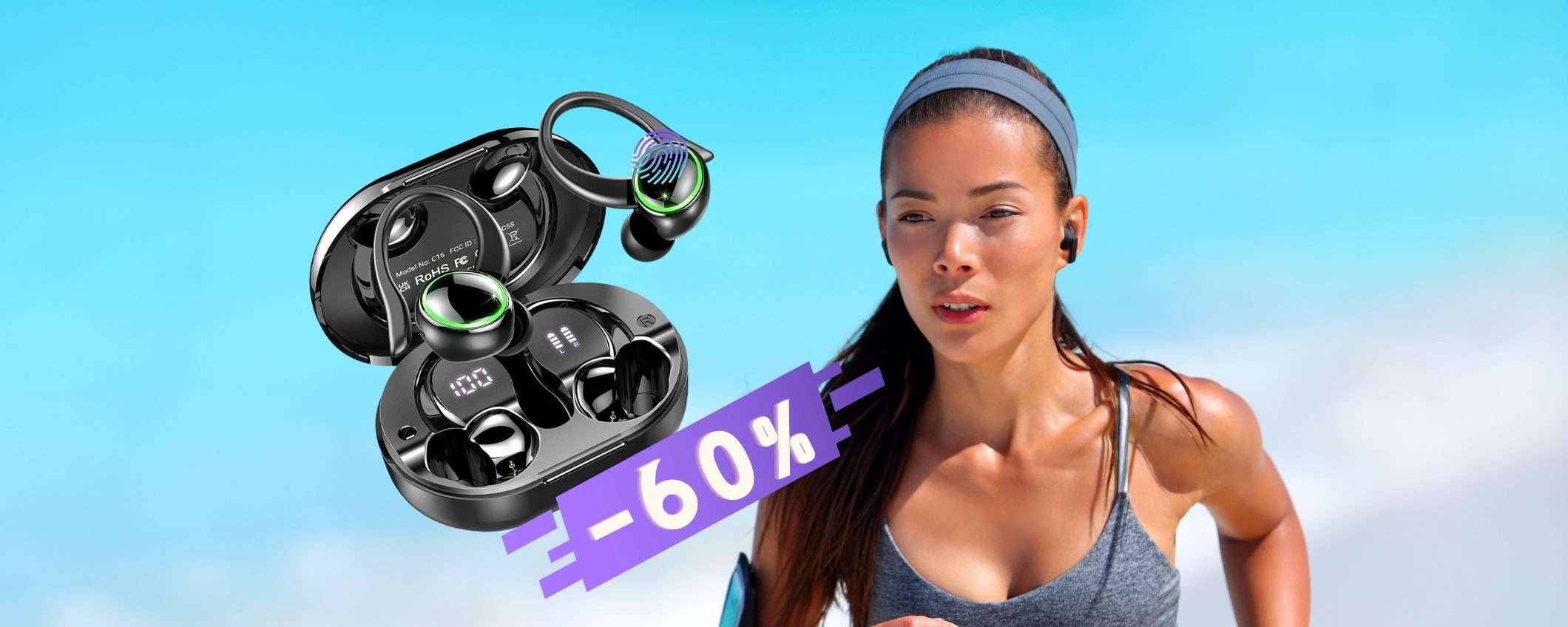 Auricolari Bluetooth per fare sport a prezzo SGRETOLATO (-60%) Auricolari Bluetooth per fare sport a prezzo SGRETOLATO (-60%)