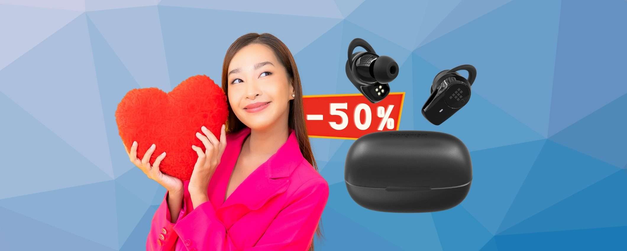 Auricolari true wireless con 40 ore di audio a prezzo DIMEZZATO (50%) Auricolari true wireless con 40 ore di audio a prezzo DIMEZZATO (50%)