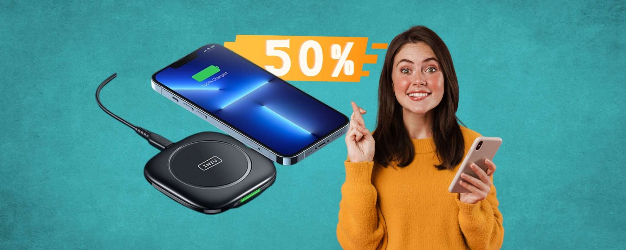 Caricatore wireless e i fastidiosi cavi spariscono, SCONTO de 50% Caricatore wireless e i fastidiosi cavi spariscono, SCONTO de 50%