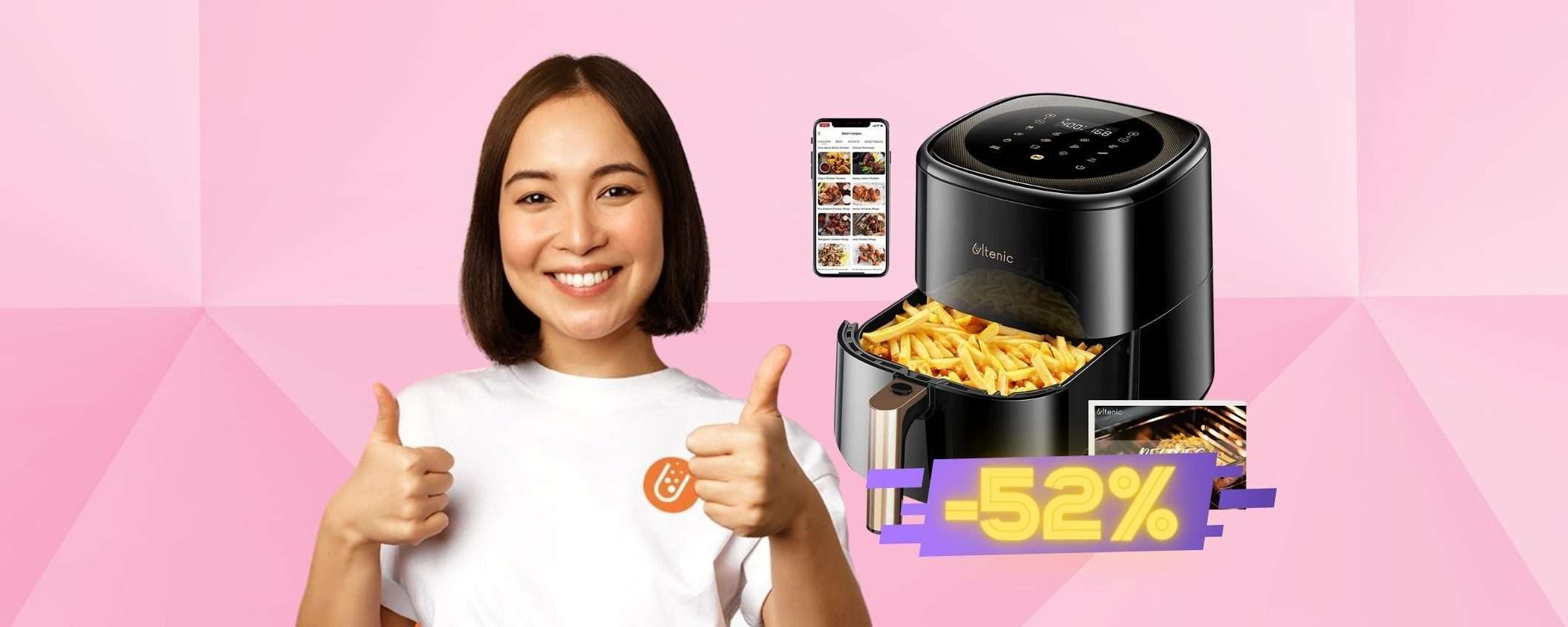 Friggitrice ad aria da 5L a MENO della METÀ (Amazon) Friggitrice ad aria da 5L a MENO della METÀ (Amazon)