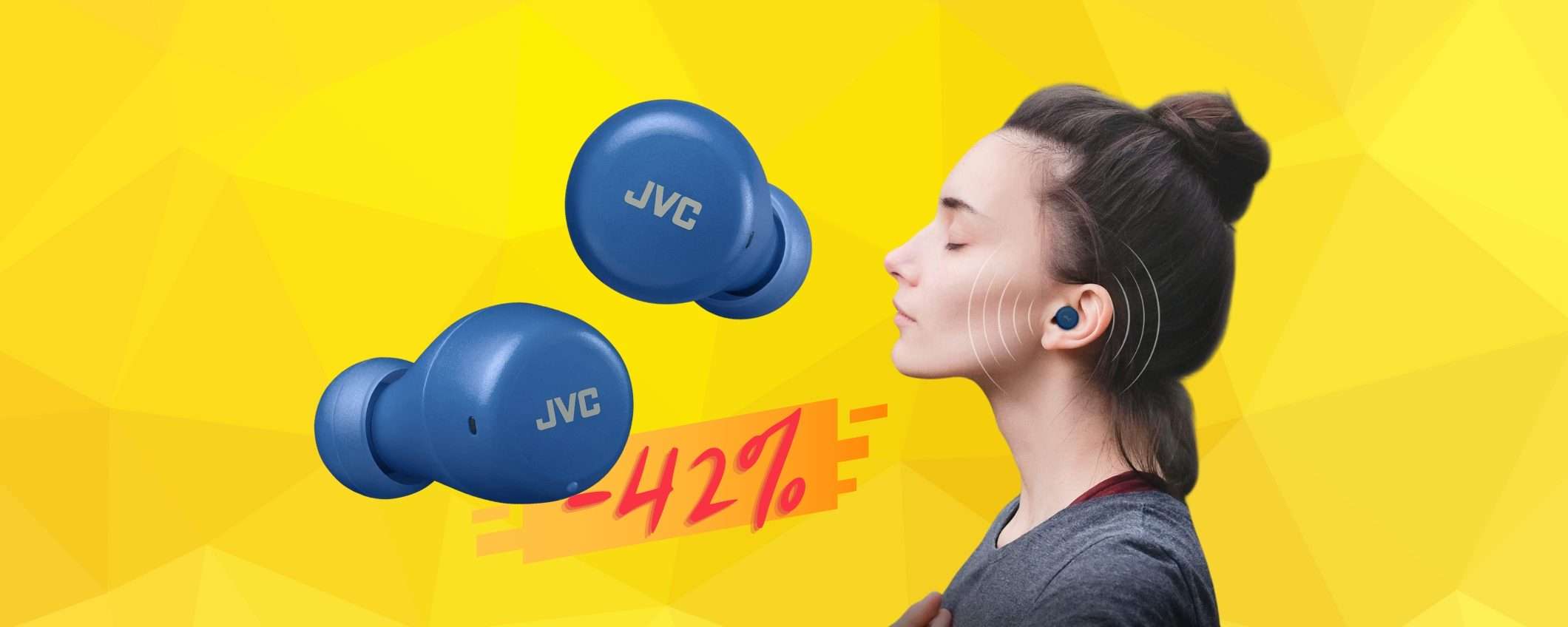 JVC: auricolari Bluetooth invisibili e leggeri, tuoi a 20€ (Amazon) JVC: auricolari Bluetooth invisibili e leggeri, tuoi a 20€ (Amazon)