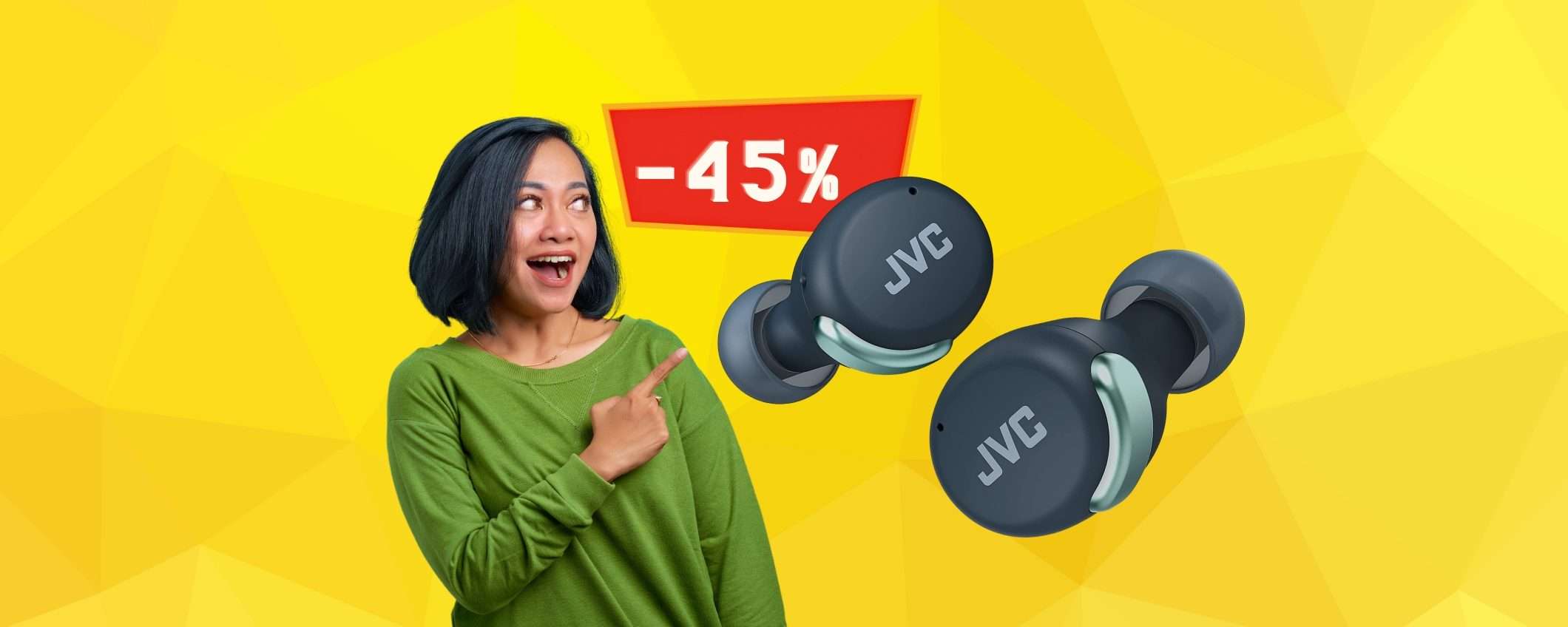JVC: auricolari true wireless EPICI al MINIMO STORICO (-45%) JVC: auricolari true wireless EPICI al MINIMO STORICO (-45%)