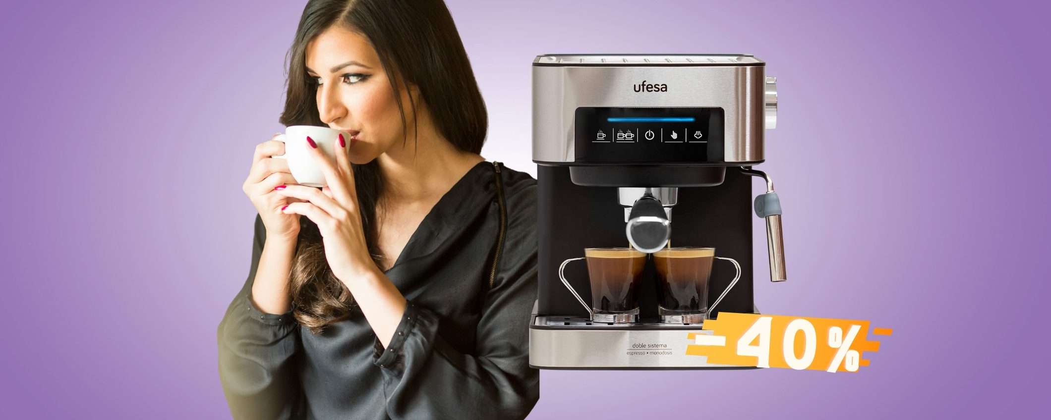 Macchina per caffè espresso macinato, cialde e cappuccio al 40% Macchina per caffè espresso macinato, cialde e cappuccio al 40%