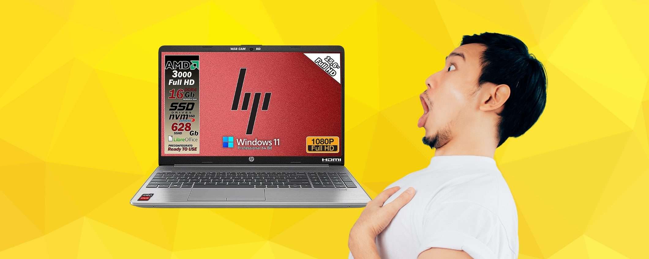 Notebook Hp con 16GB di RAM e 628GB di memoria a prezzo ASSURDO Notebook Hp con 16GB di RAM e 628GB di memoria a prezzo ASSURDO