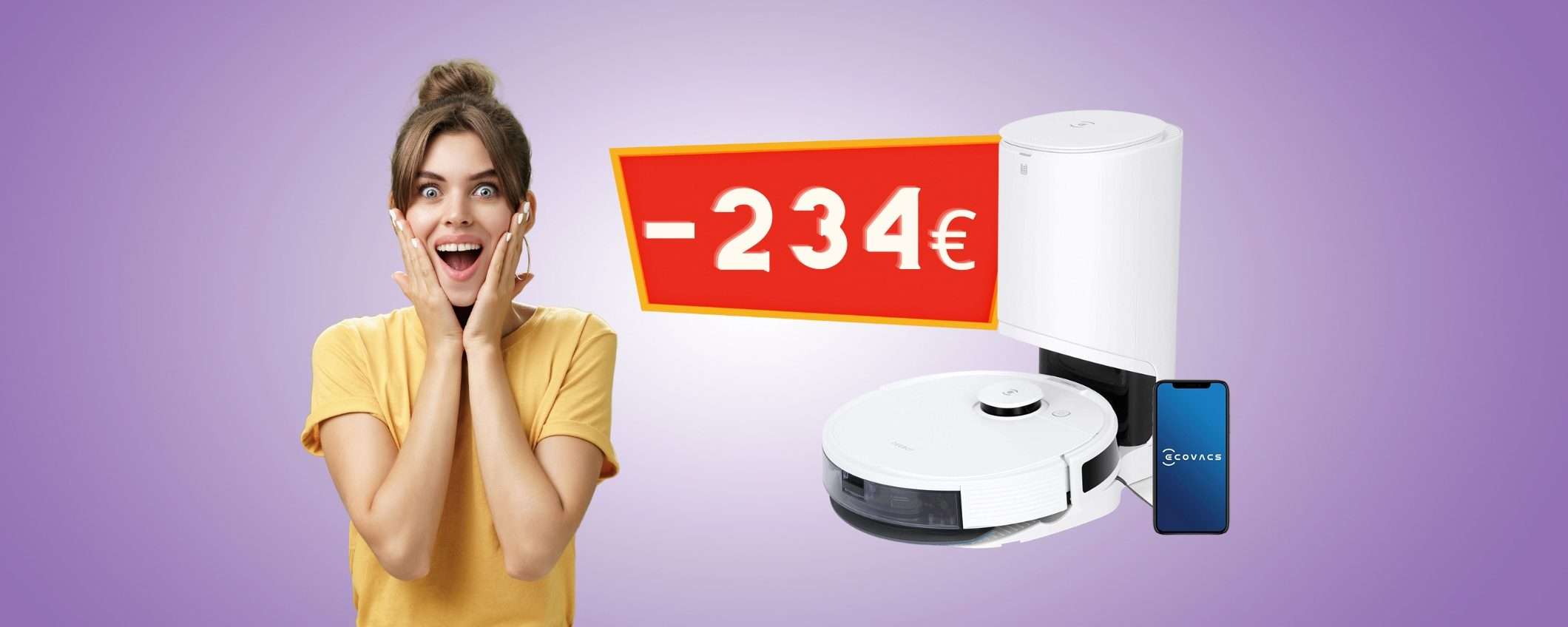 Robot aspirapolvere 2 in 1 con stazione di svuotamento a 234€ in MENO Robot aspirapolvere 2 in 1 con stazione di svuotamento a 234€ in MENO