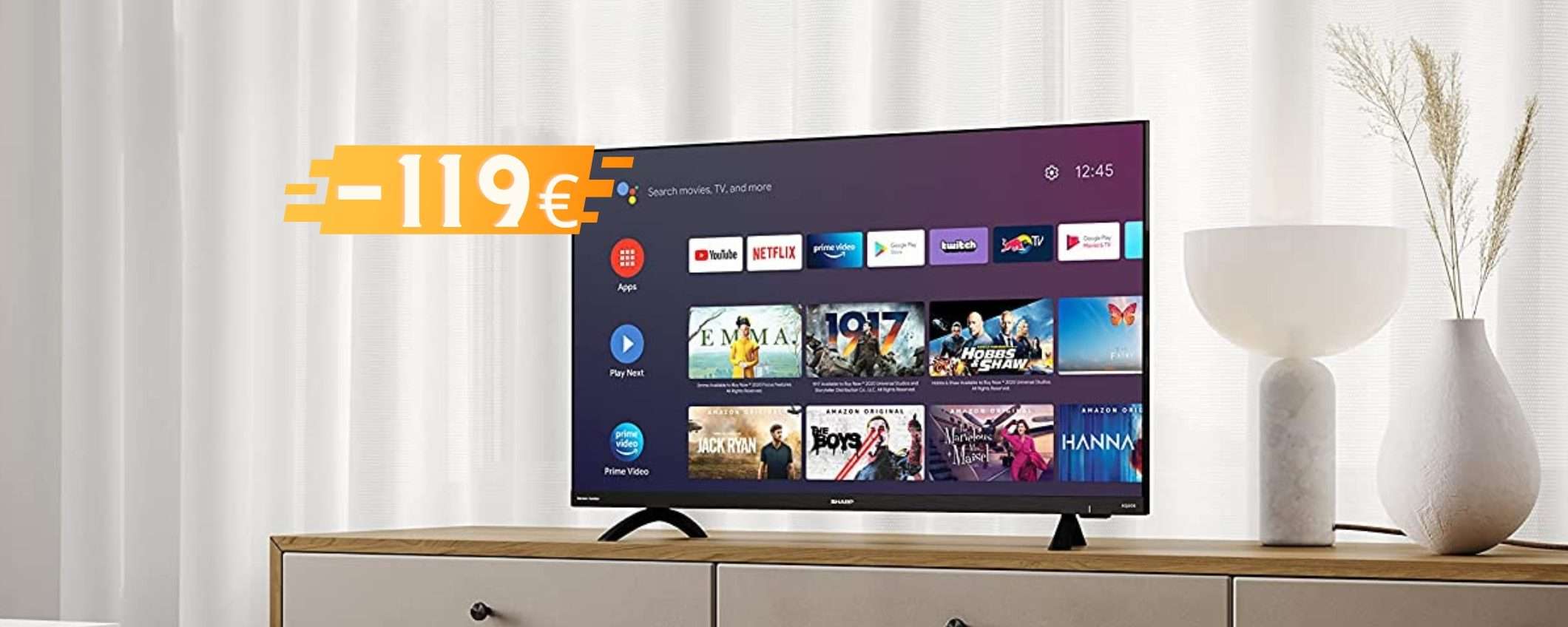 Sharp Aquos: smart TV da 32 pollici a 119€ in MENO