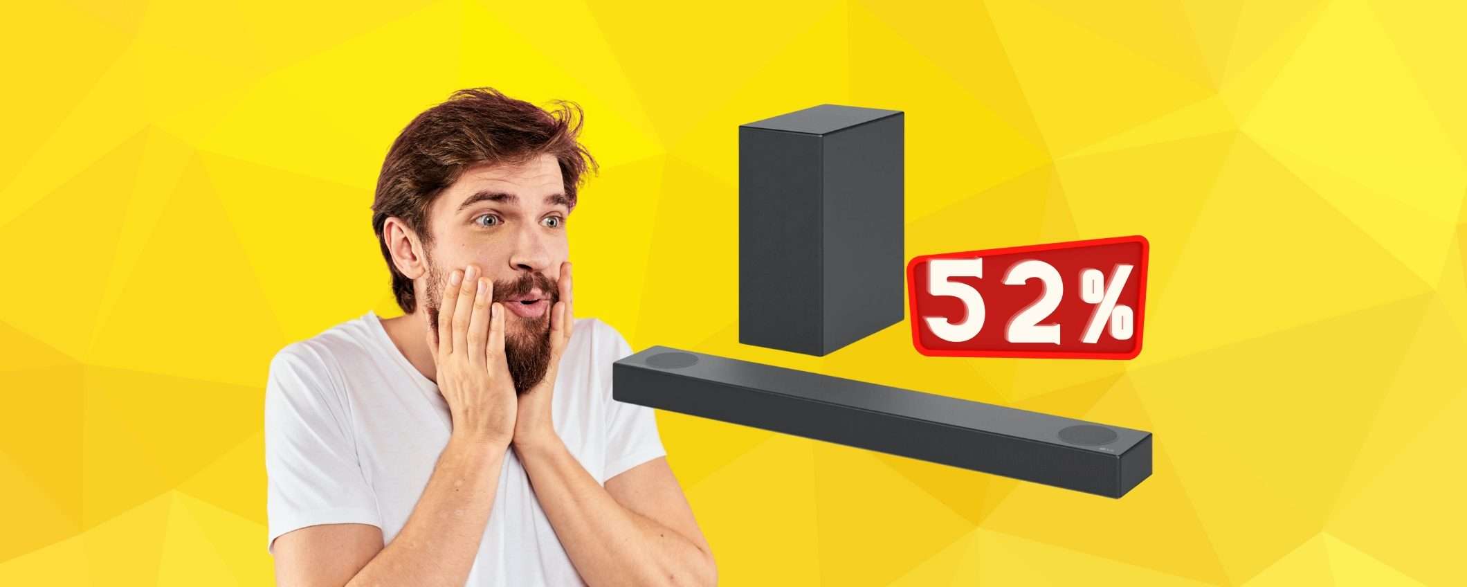 Soundbar LG: Amazon SPACCA il web, SCONTO del 52% Soundbar LG: Amazon SPACCA il web, SCONTO del 52%