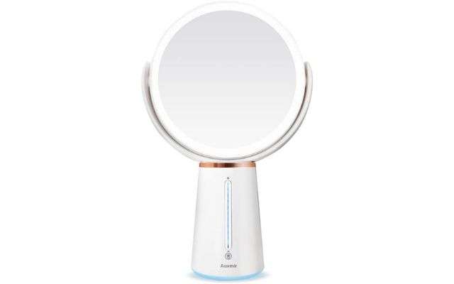 Tyenaza Specchio Da Trucco Vintage A Doppia Faccia In Lega Di Zinco - 360° Girevole, Con Base Ornata