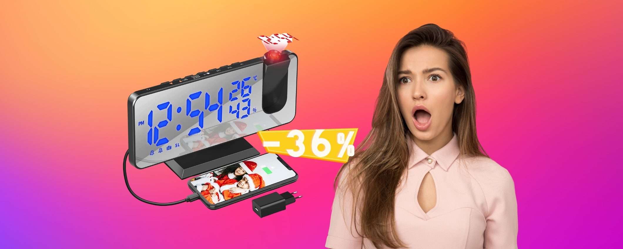Sveglia con proiettore da 7,5 pollici MERAVIGLIOSA a 25€ Sveglia con proiettore da 7,5 pollici MERAVIGLIOSA a 25€