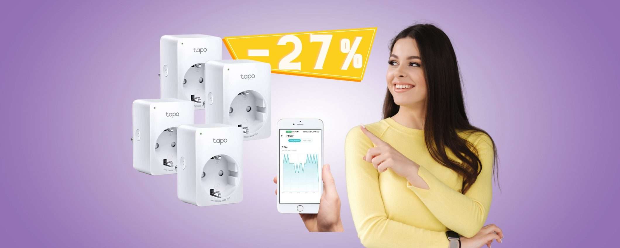 TP-Link Tapo: 4 prese smart per consumare meno (-27%) TP-Link Tapo: 4 prese smart per consumare meno (-27%)